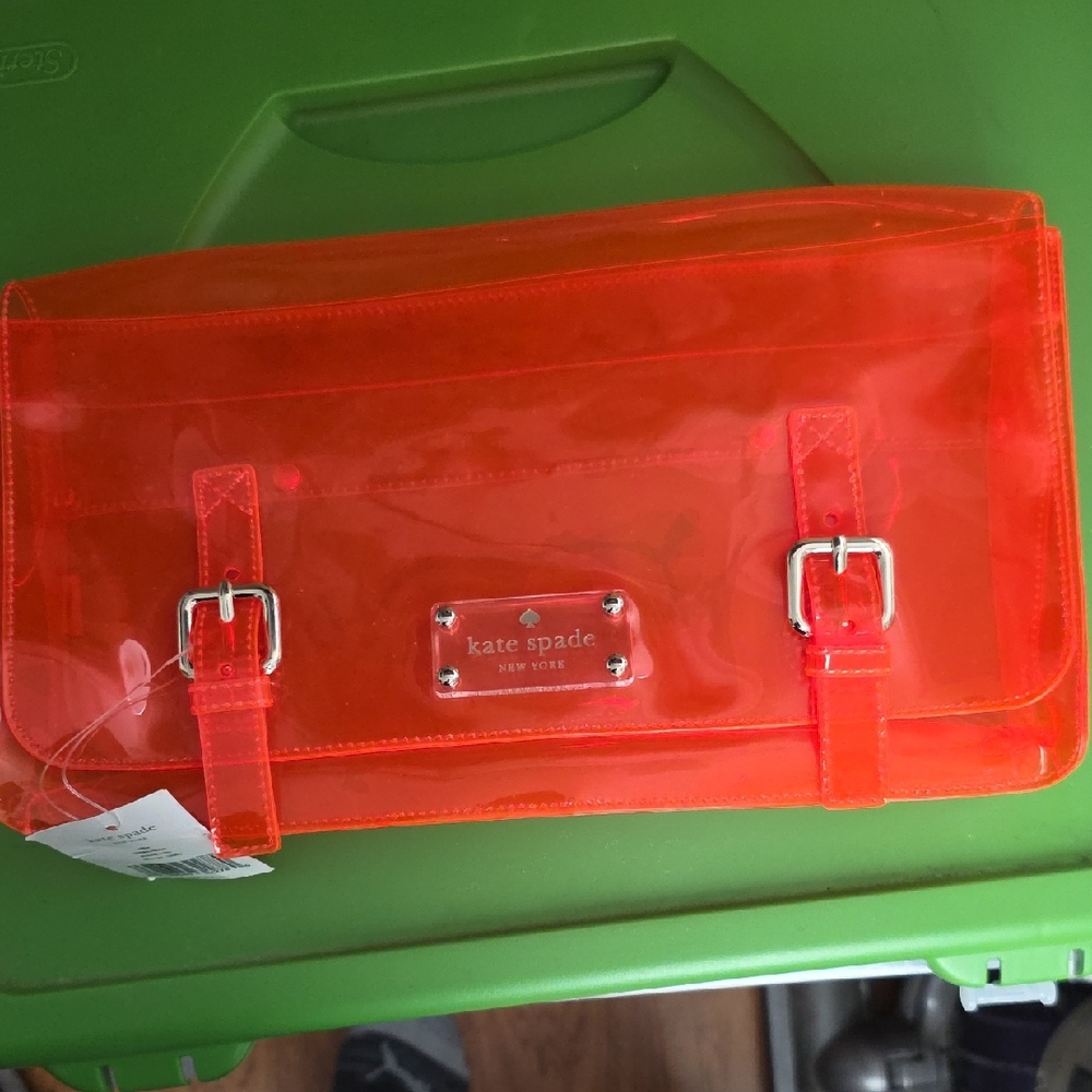 Kate Spade Vibrant Orange Transparent Bag